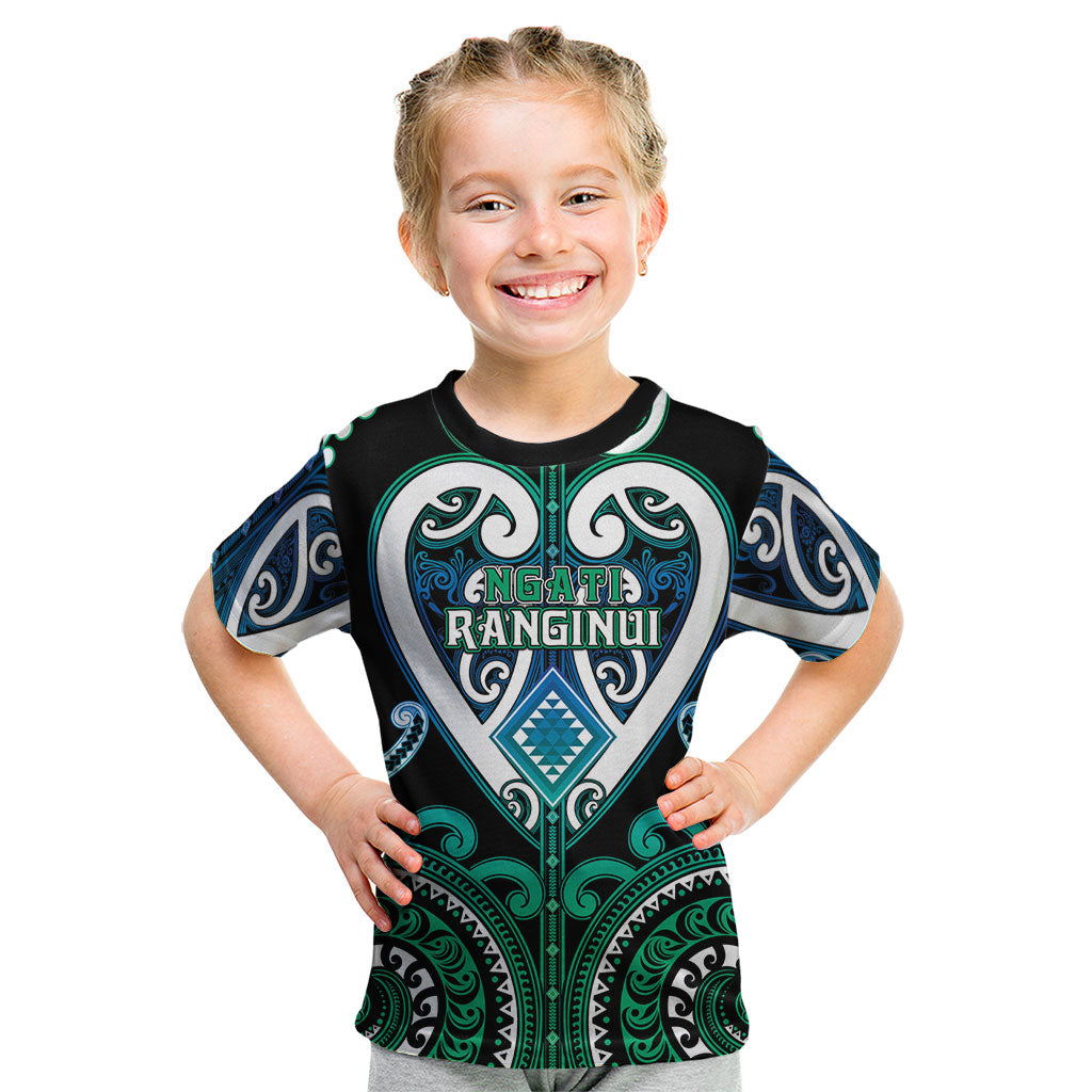 Custom Aotearoa Ngati Ranginui Kid T Shirt Maori Tribal Pattern