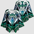 Custom Aotearoa Ngati Ranginui Kimono Sleeve Blouse Maori Tribal Pattern