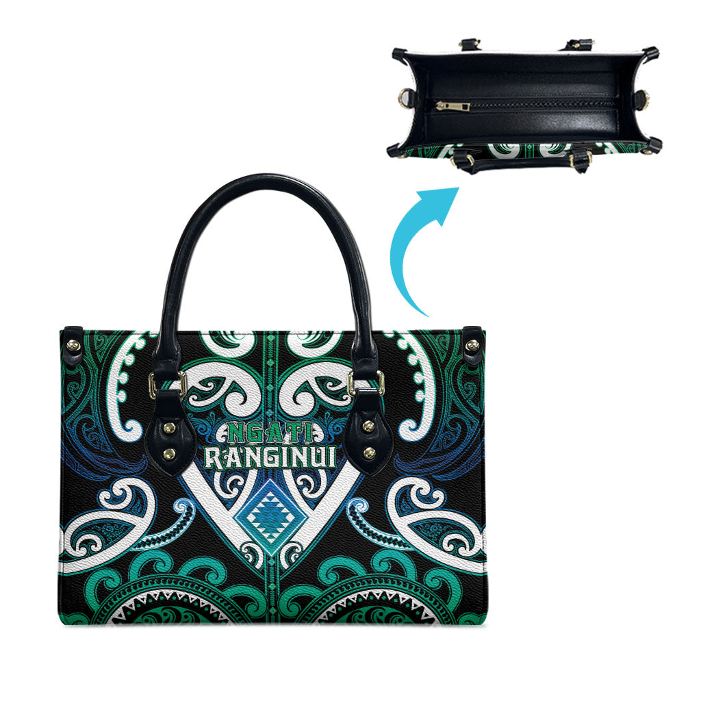 Aotearoa Ngati Ranginui Leather Bag Maori Tribal Pattern