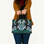 Aotearoa Ngati Ranginui Leather Bag Maori Tribal Pattern