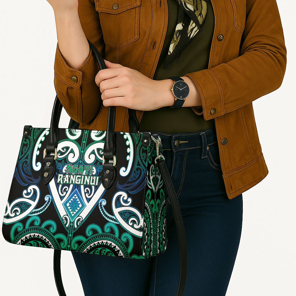 Aotearoa Ngati Ranginui Leather Bag Maori Tribal Pattern