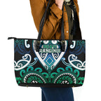 Aotearoa Ngati Ranginui Leather Tote Bag Maori Tribal Pattern