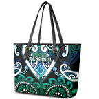Aotearoa Ngati Ranginui Leather Tote Bag Maori Tribal Pattern