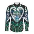 Custom Aotearoa Ngati Ranginui Long Sleeve Button Shirt Maori Tribal Pattern
