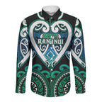 Custom Aotearoa Ngati Ranginui Long Sleeve Button Shirt Maori Tribal Pattern