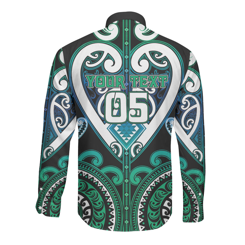 Custom Aotearoa Ngati Ranginui Long Sleeve Button Shirt Maori Tribal Pattern