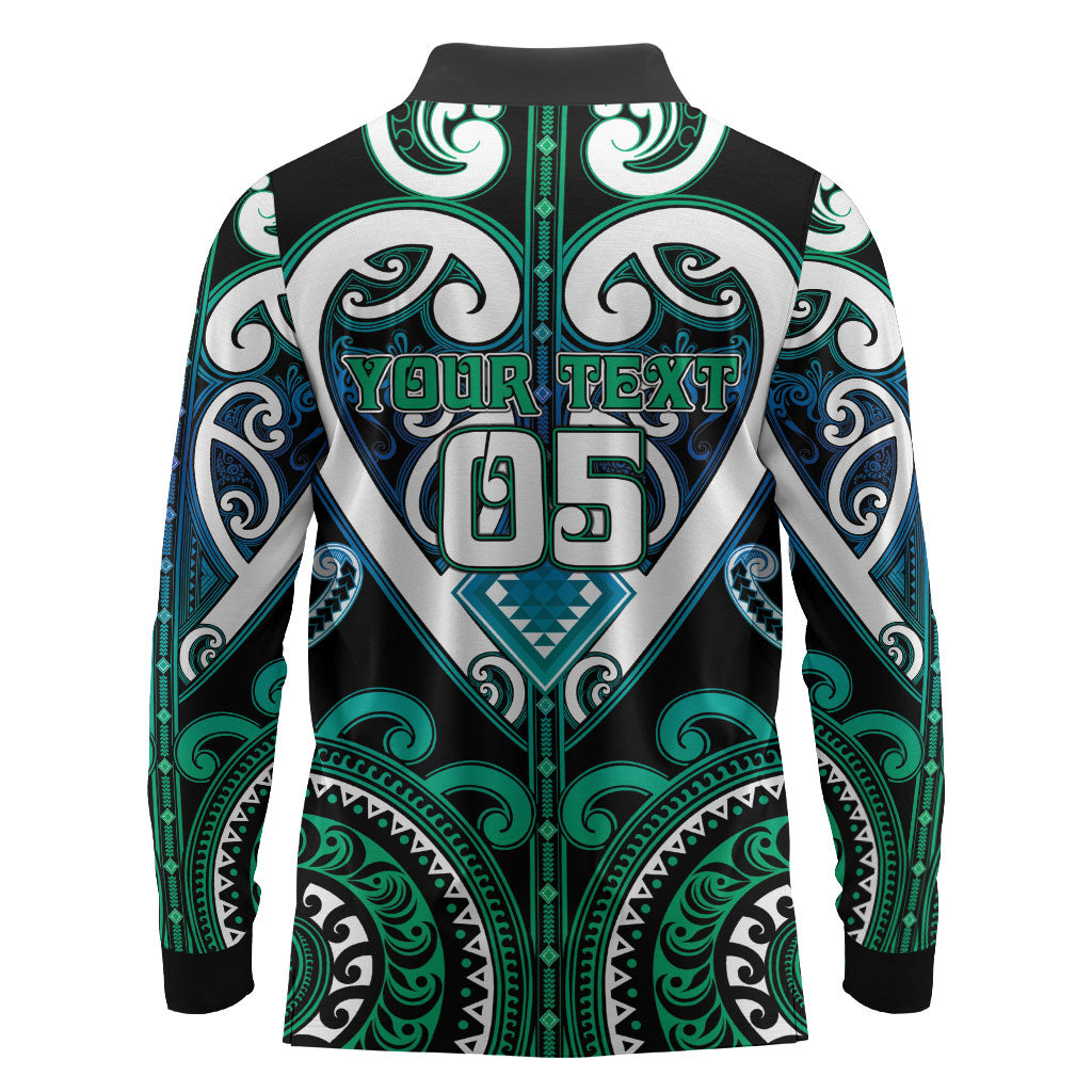 Custom Aotearoa Ngati Ranginui Long Sleeve Polo Shirt Maori Tribal Pattern