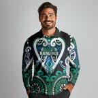 Custom Aotearoa Ngati Ranginui Long Sleeve Polo Shirt Maori Tribal Pattern