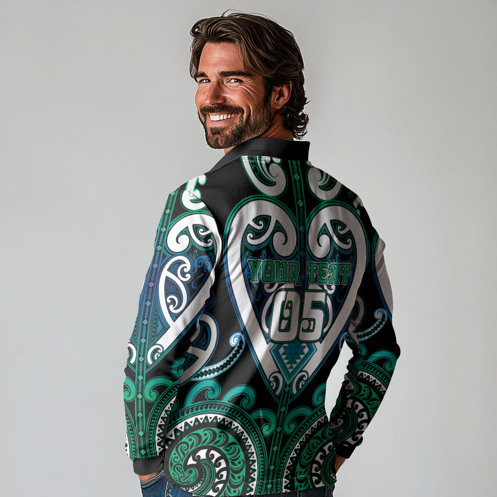 Custom Aotearoa Ngati Ranginui Long Sleeve Polo Shirt Maori Tribal Pattern
