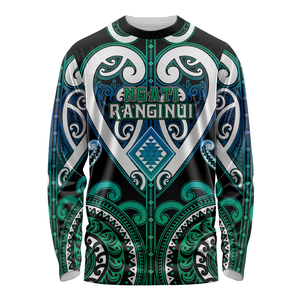 Custom Aotearoa Ngati Ranginui Long Sleeve Shirt Maori Tribal Pattern