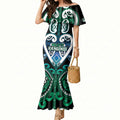 Custom Aotearoa Ngati Ranginui Mermaid Dress Maori Tribal Pattern