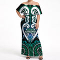 Custom Aotearoa Ngati Ranginui Off Shoulder Maxi Dress Maori Tribal Pattern
