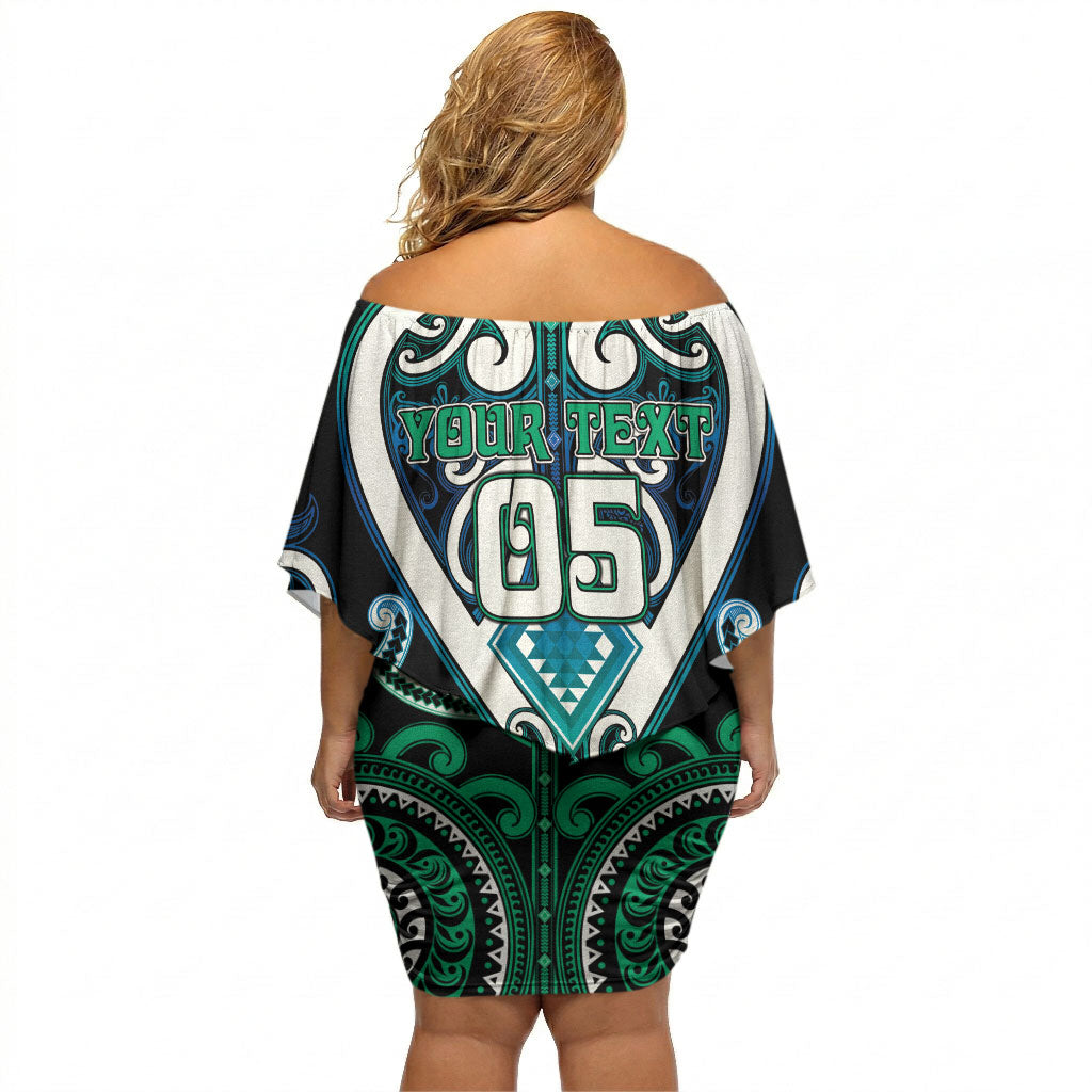 Custom Aotearoa Ngati Ranginui Off Shoulder Short Dress Maori Tribal Pattern