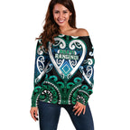 Custom Aotearoa Ngati Ranginui Off Shoulder Sweater Maori Tribal Pattern
