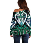 Custom Aotearoa Ngati Ranginui Off Shoulder Sweater Maori Tribal Pattern