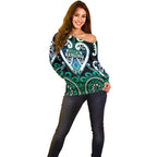 Custom Aotearoa Ngati Ranginui Off Shoulder Sweater Maori Tribal Pattern