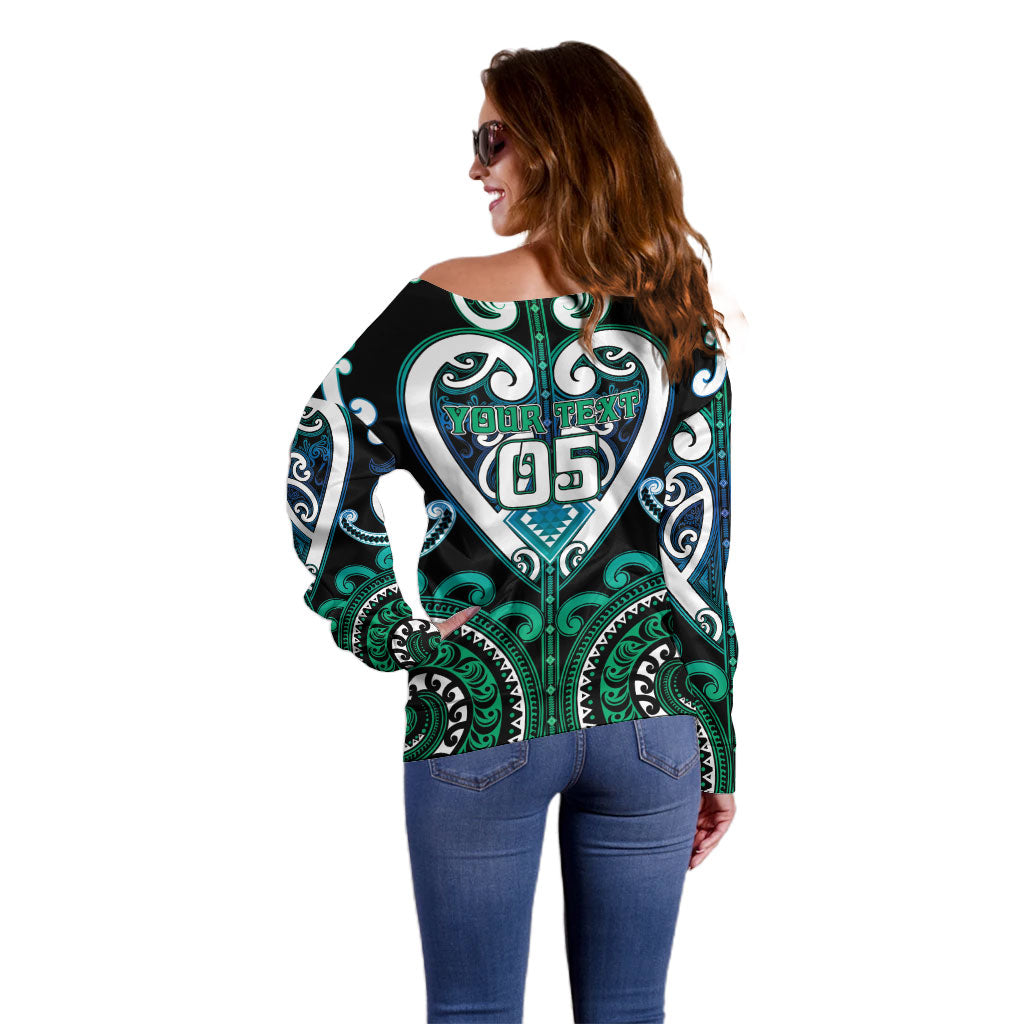 Custom Aotearoa Ngati Ranginui Off Shoulder Sweater Maori Tribal Pattern