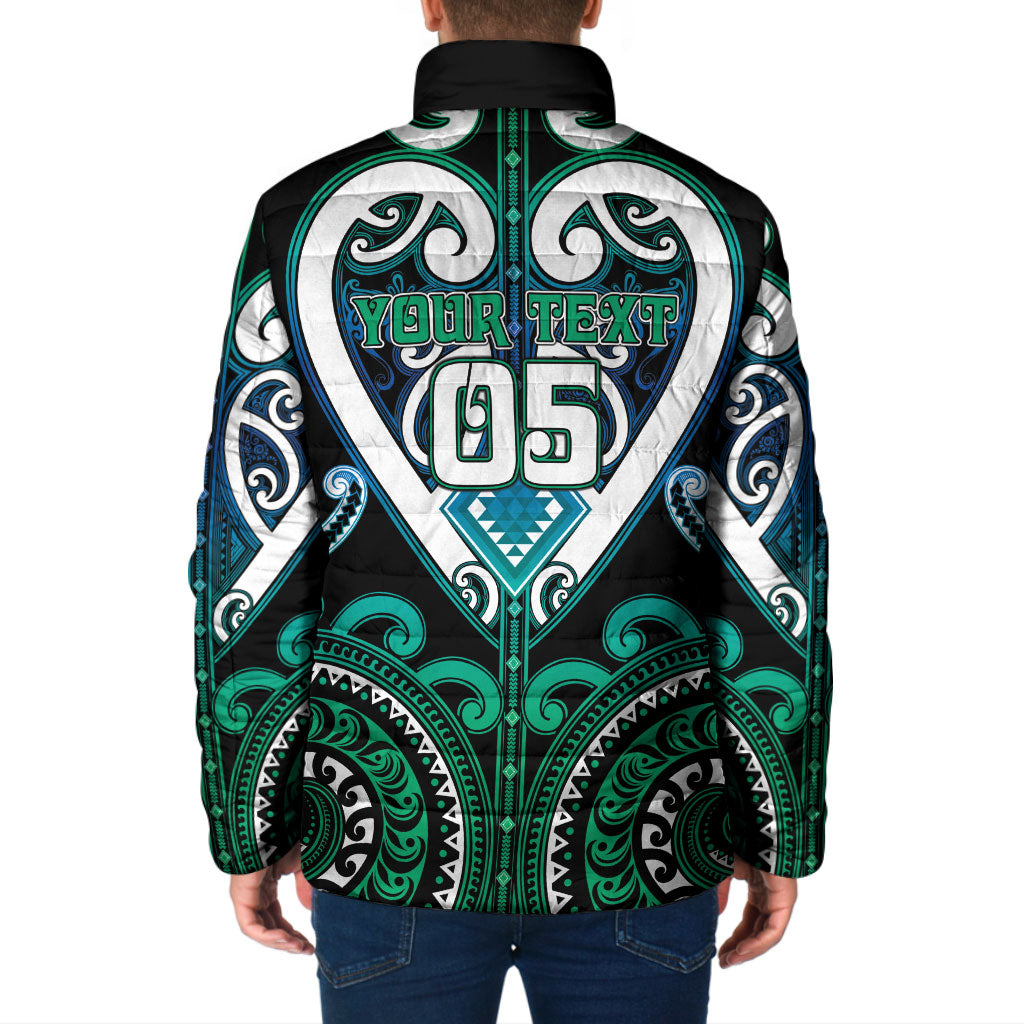 Custom Aotearoa Ngati Ranginui Padded Jacket Maori Tribal Pattern