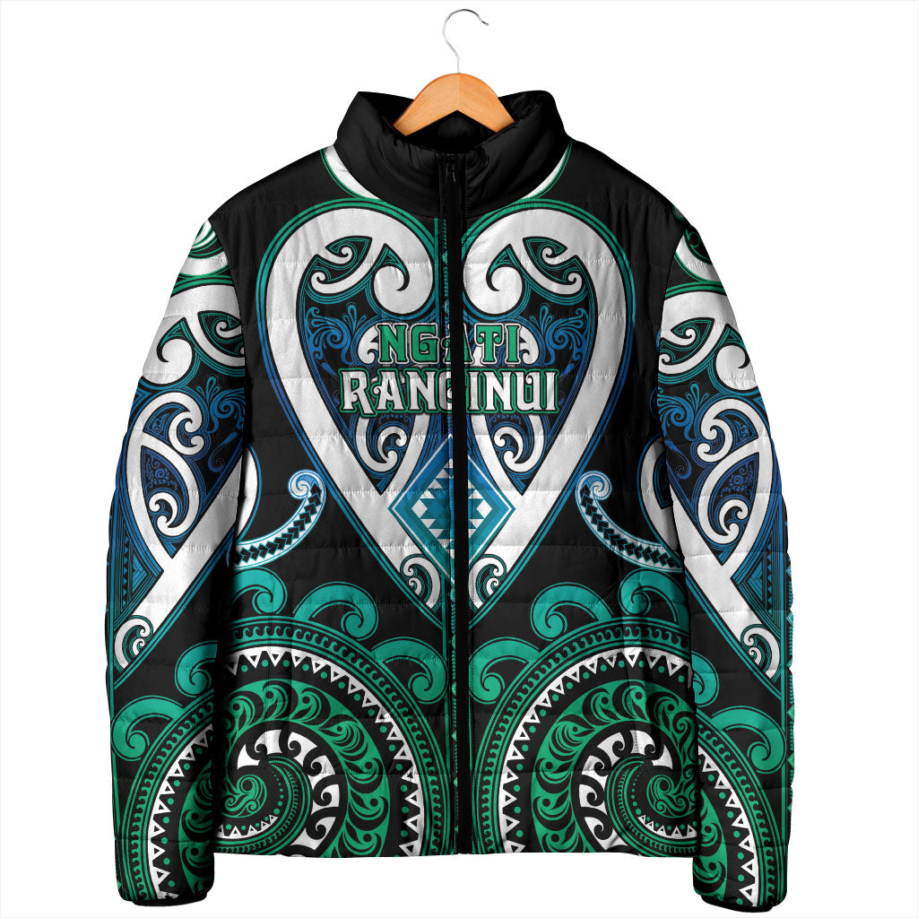 Custom Aotearoa Ngati Ranginui Padded Jacket Maori Tribal Pattern