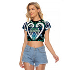 Custom Aotearoa Ngati Ranginui Raglan Cropped T Shirt Maori Tribal Pattern