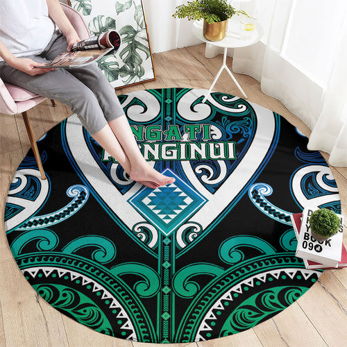 Aotearoa Ngati Ranginui Round Carpet Maori Tribal Pattern