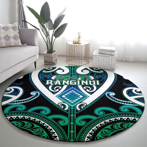 Aotearoa Ngati Ranginui Round Carpet Maori Tribal Pattern