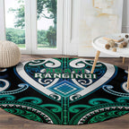 Aotearoa Ngati Ranginui Round Carpet Maori Tribal Pattern