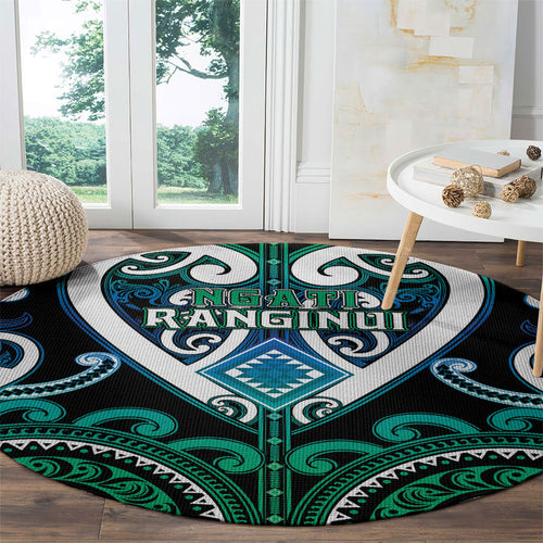 Aotearoa Ngati Ranginui Round Carpet Maori Tribal Pattern
