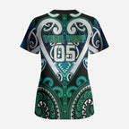 Custom Aotearoa Ngati Ranginui Scrub Top Maori Tribal Pattern