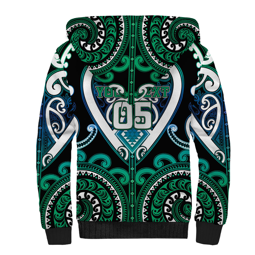 Custom Aotearoa Ngati Ranginui Sherpa Hoodie Maori Tribal Pattern