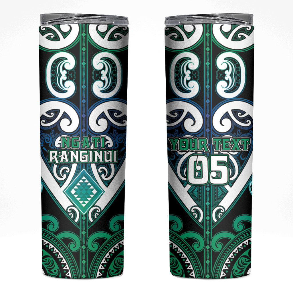 Custom Aotearoa Ngati Ranginui Skinny Tumbler Maori Tribal Pattern