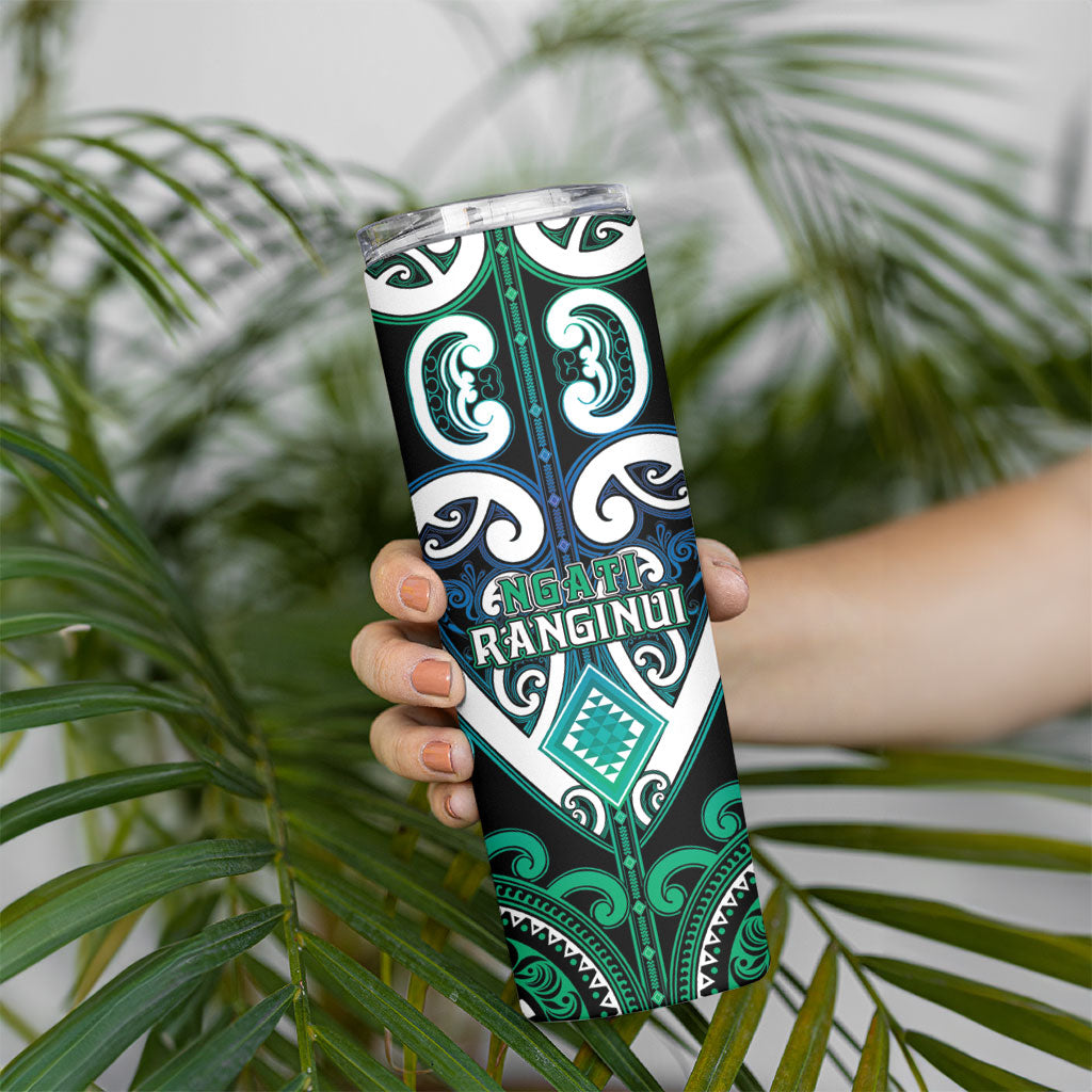 Custom Aotearoa Ngati Ranginui Skinny Tumbler Maori Tribal Pattern