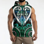 Custom Aotearoa Ngati Ranginui Sleeveless Hoodie Maori Tribal Pattern