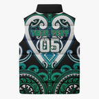 Custom Aotearoa Ngati Ranginui Sleeveless Puffer Jacket Maori Tribal Pattern
