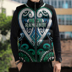 Custom Aotearoa Ngati Ranginui Sleeveless Puffer Jacket Maori Tribal Pattern