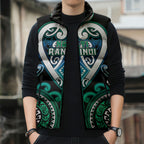 Custom Aotearoa Ngati Ranginui Sleeveless Puffer Jacket Maori Tribal Pattern