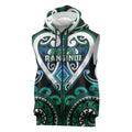 Custom Aotearoa Ngati Ranginui Sleeveless Zip Hoodie Maori Tribal Pattern