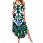 Custom Aotearoa Ngati Ranginui Summer Maxi Dress Maori Tribal Pattern