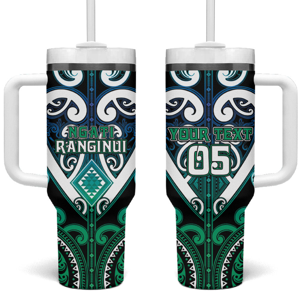 Custom Aotearoa Ngati Ranginui Tumbler With Handle Maori Tribal Pattern
