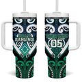Custom Aotearoa Ngati Ranginui Tumbler With Handle Maori Tribal Pattern