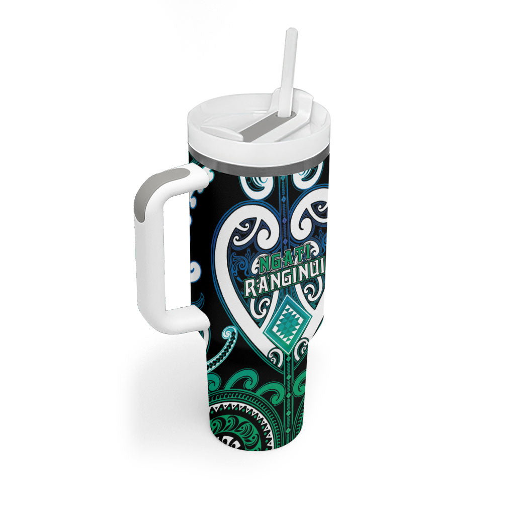 Custom Aotearoa Ngati Ranginui Tumbler With Handle Maori Tribal Pattern