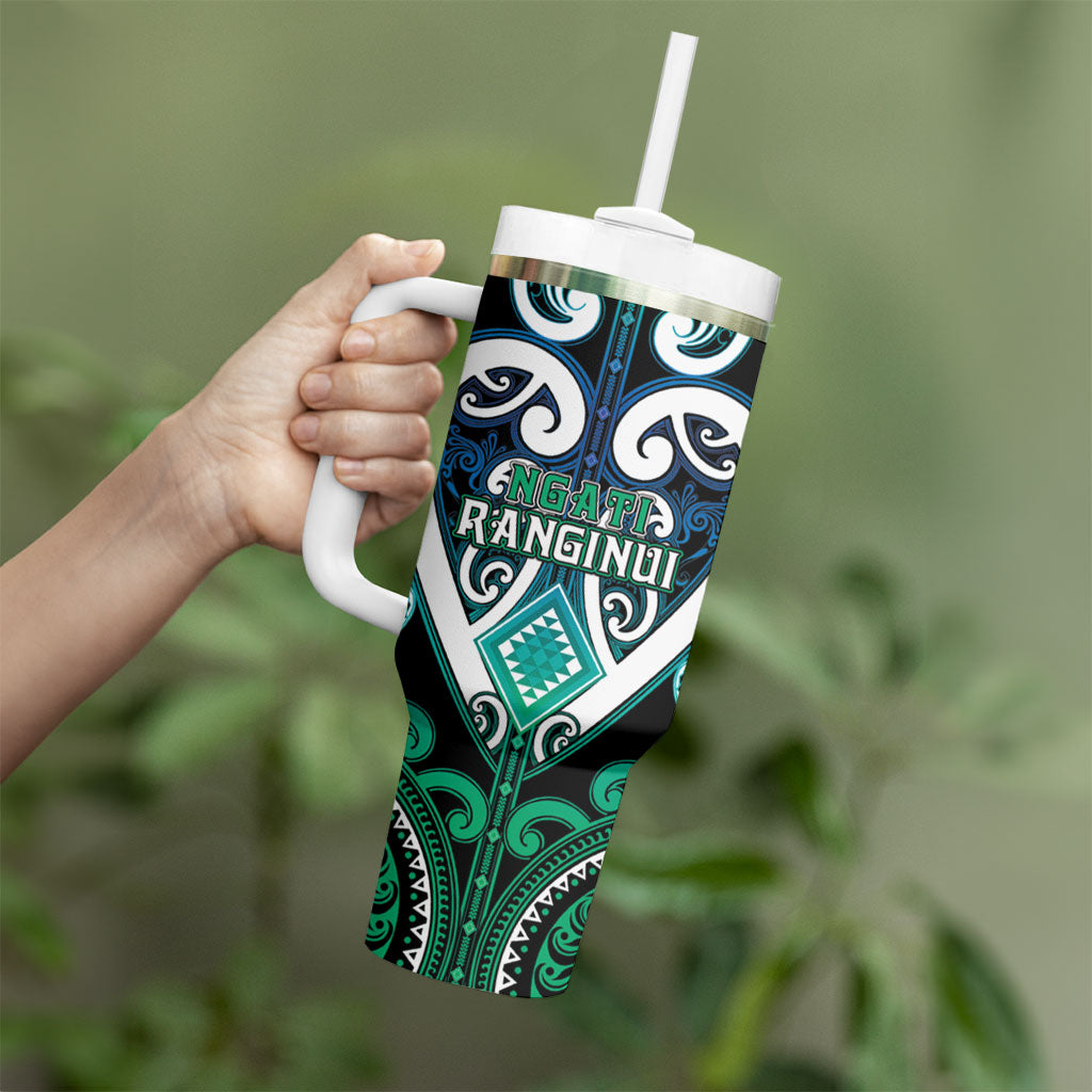 Custom Aotearoa Ngati Ranginui Tumbler With Handle Maori Tribal Pattern