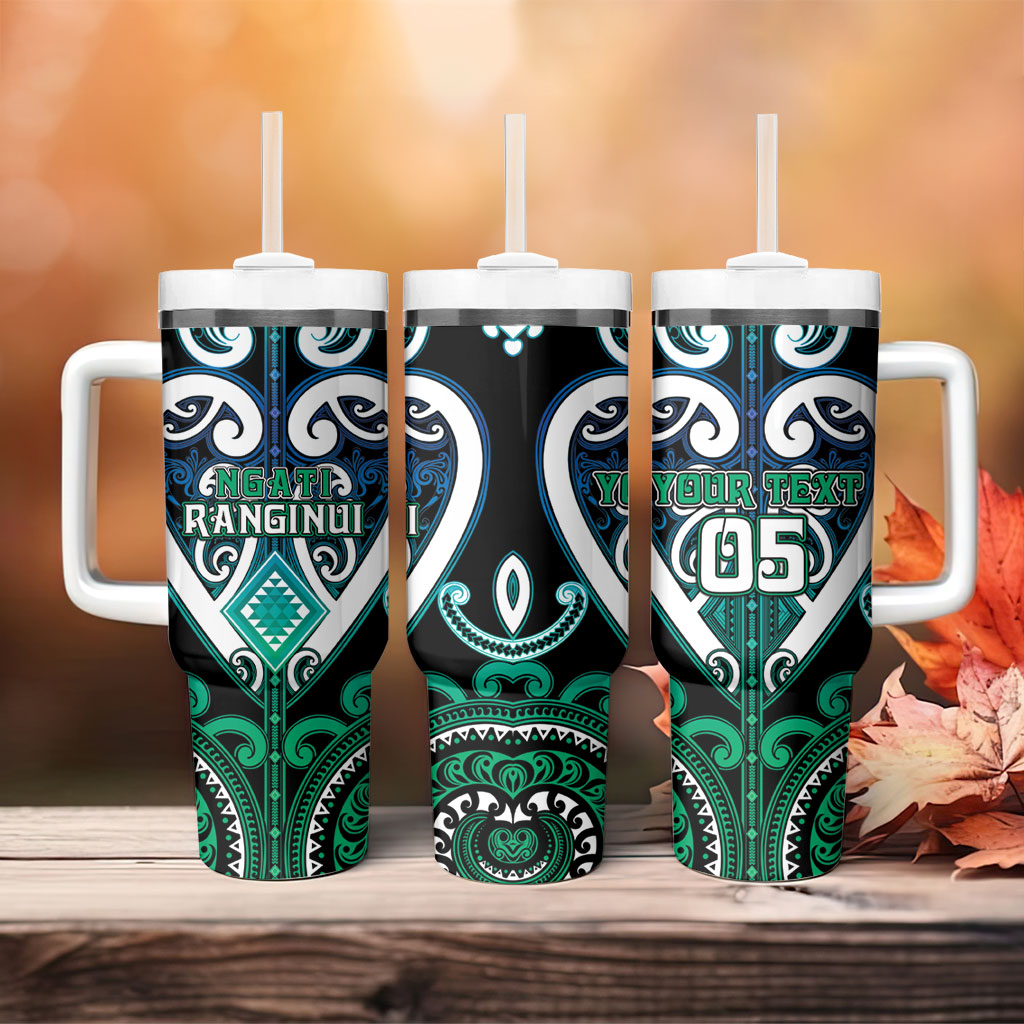 Custom Aotearoa Ngati Ranginui Tumbler With Handle Maori Tribal Pattern