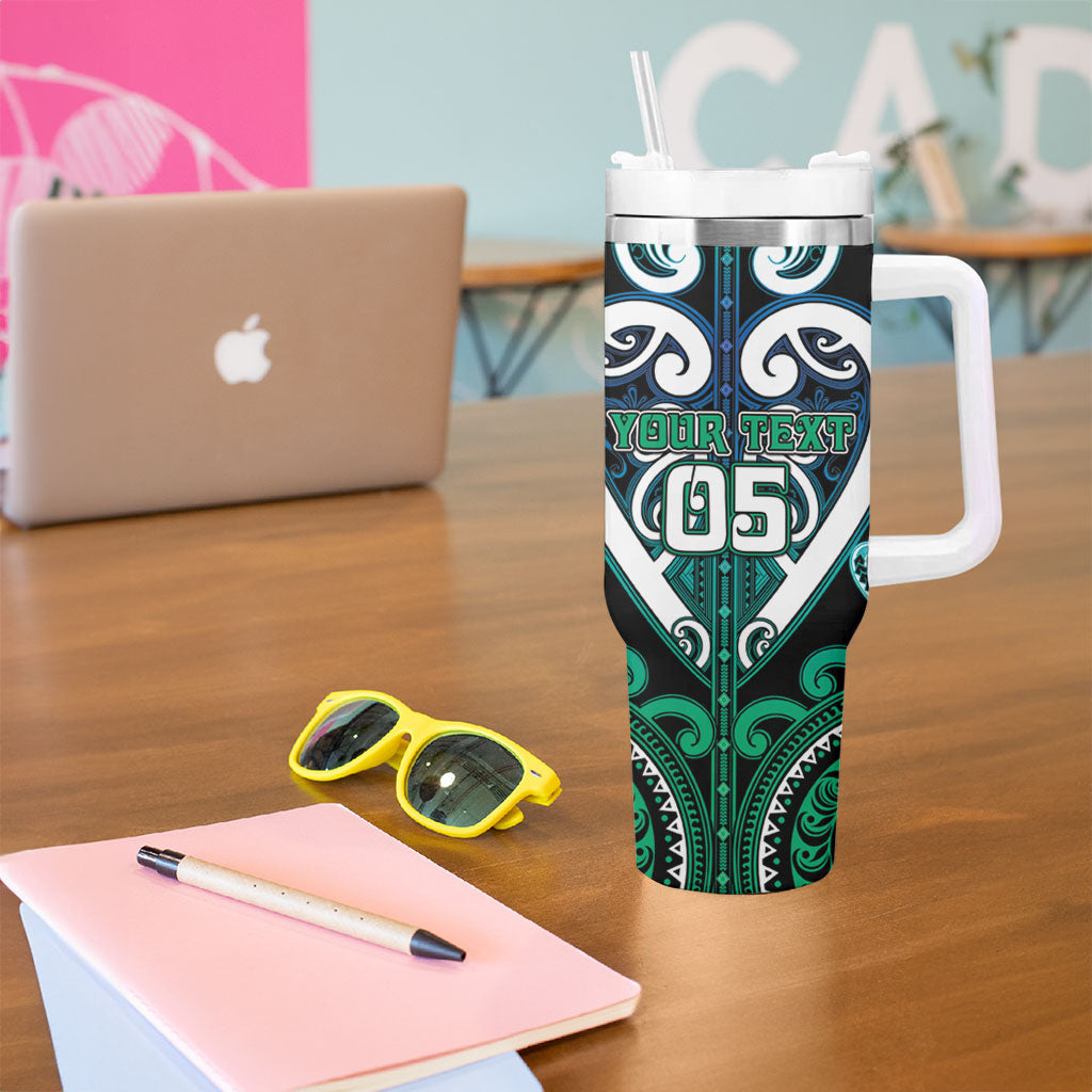 Custom Aotearoa Ngati Ranginui Tumbler With Handle Maori Tribal Pattern