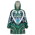 Custom Aotearoa Ngati Ranginui Wearable Blanket Hoodie Maori Tribal Pattern