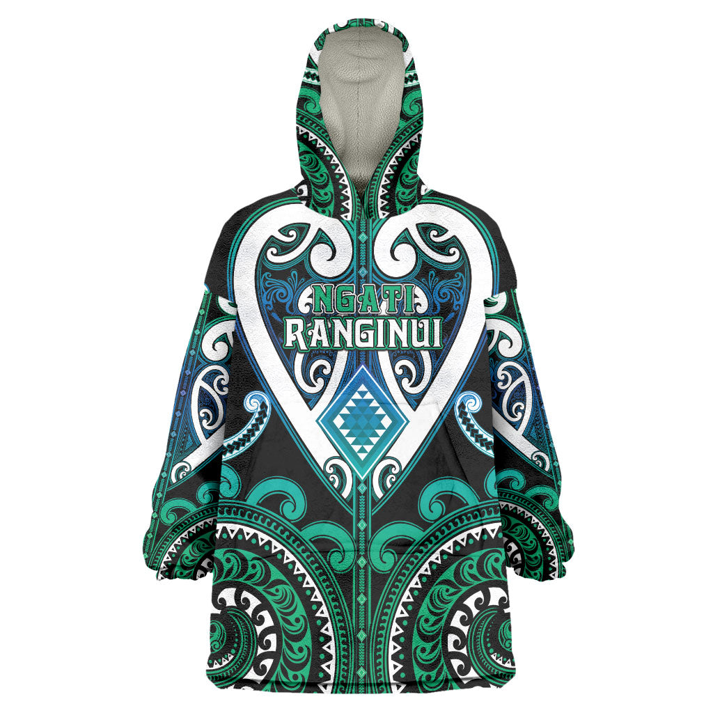 Custom Aotearoa Ngati Ranginui Wearable Blanket Hoodie Maori Tribal Pattern