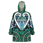 Custom Aotearoa Ngati Ranginui Wearable Blanket Hoodie Maori Tribal Pattern