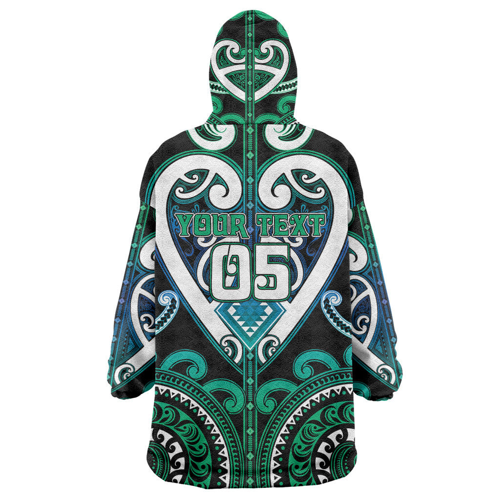 Custom Aotearoa Ngati Ranginui Wearable Blanket Hoodie Maori Tribal Pattern