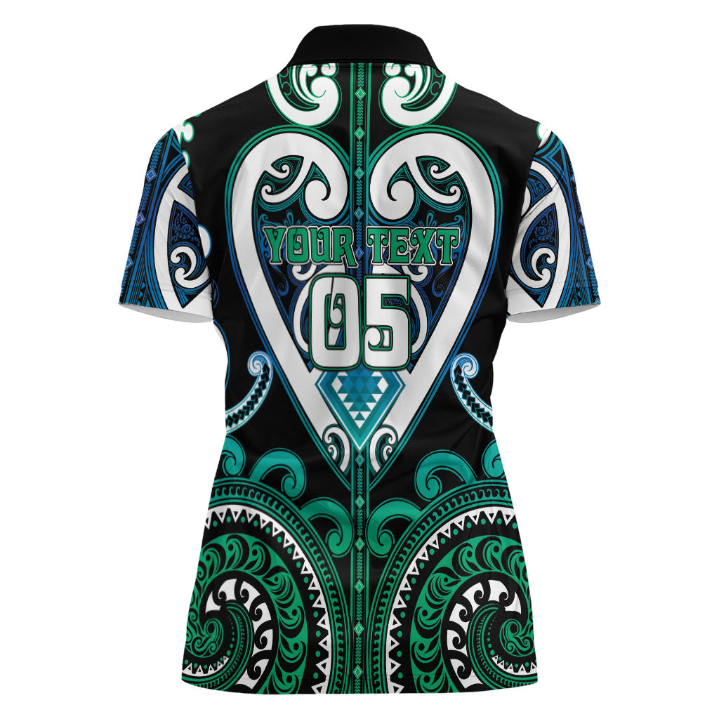 Custom Aotearoa Ngati Ranginui Women Polo Shirt Maori Tribal Pattern
