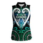 Custom Aotearoa Ngati Ranginui Women Sleeveless Polo Shirt Maori Tribal Pattern